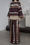INTO THE EAST 25 Autumn/Winter Geometric Beaded Outer Jacket ITE-E1DGSS004BR23JK-HZ Reddish Brown